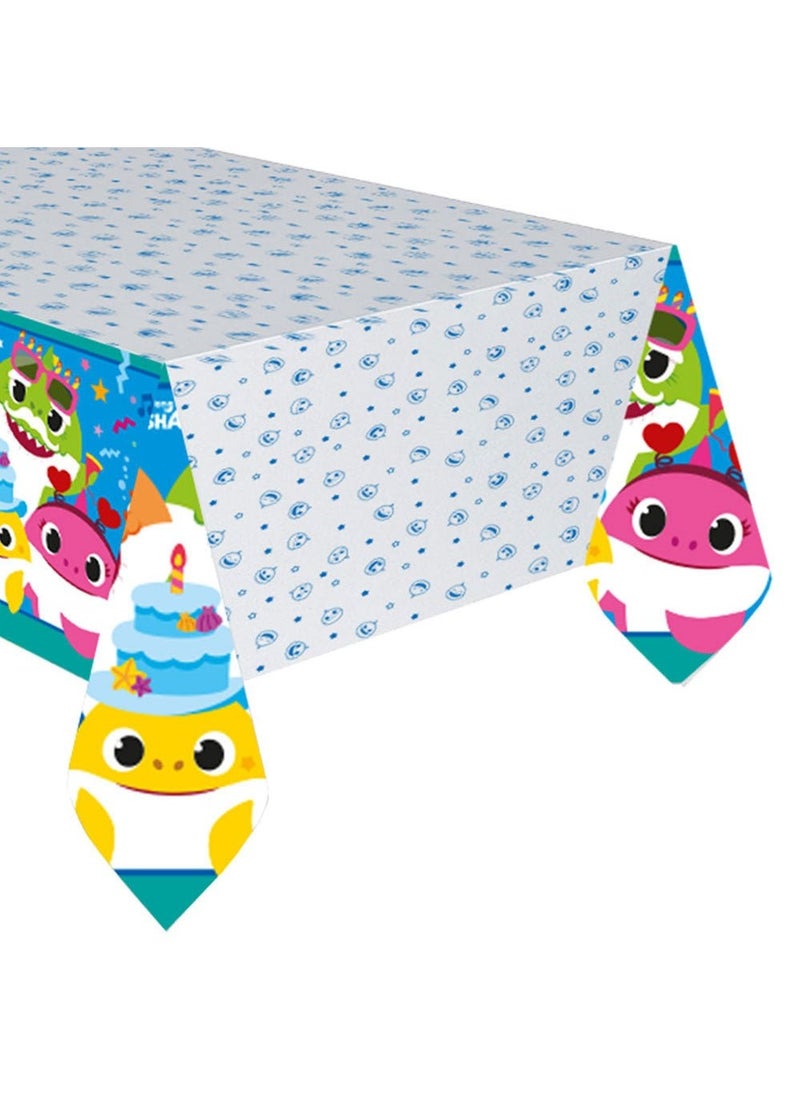 ريثمولر مفرش طاولة ورقي بيبي شارك أزرق أبيض 180×120 سم - Image 1