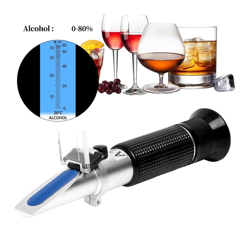 Refractometer， Refractometer, Alcohol 0-80% Handheld Beer Spirits Tester Portable Meter Concentration,for Honey, Molasses - Image 2