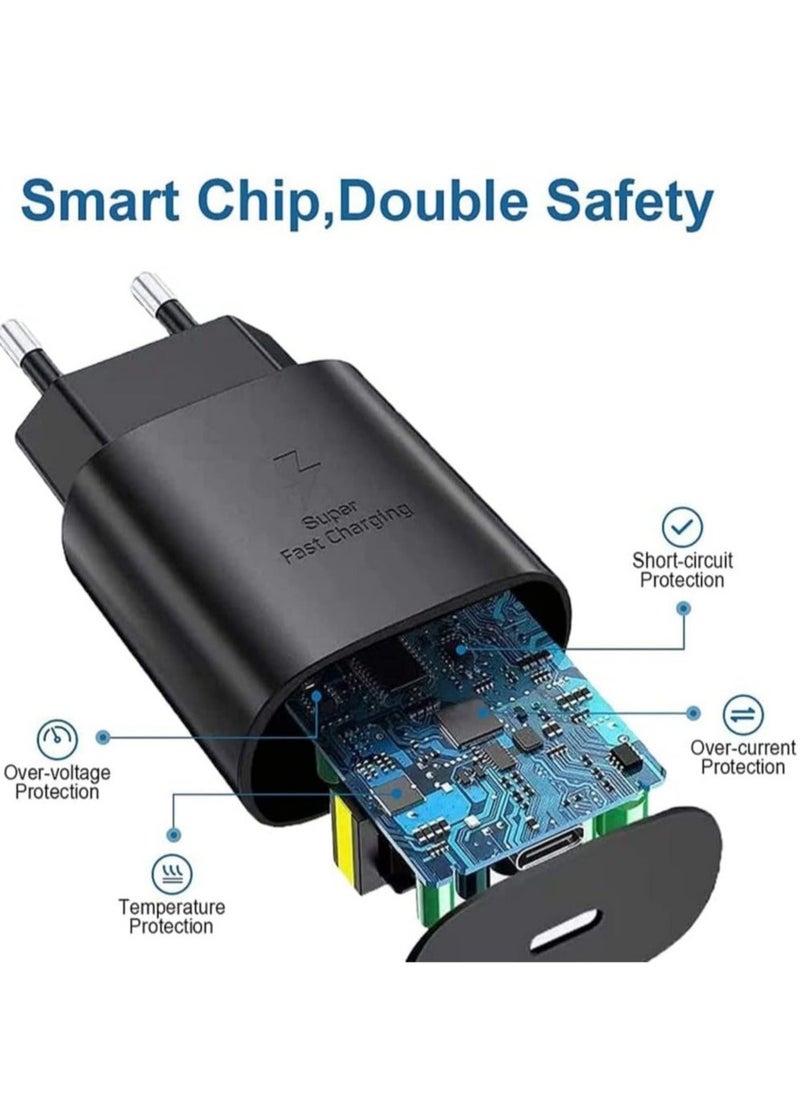 Raxoom Mobile Phone ChÃ¡rgÃ©rs For sÃ¡msung S21 NÃ³te 20 10 A70 Super Fast chÃ¡rgÃ©r cargador 25W adÃ¡pter For gÃ¡lÃ¡xy NÃ³te20 S20 A90 A80 S10 5G typeC Cable (only c to c cable black EU plÃºg) - Image 5