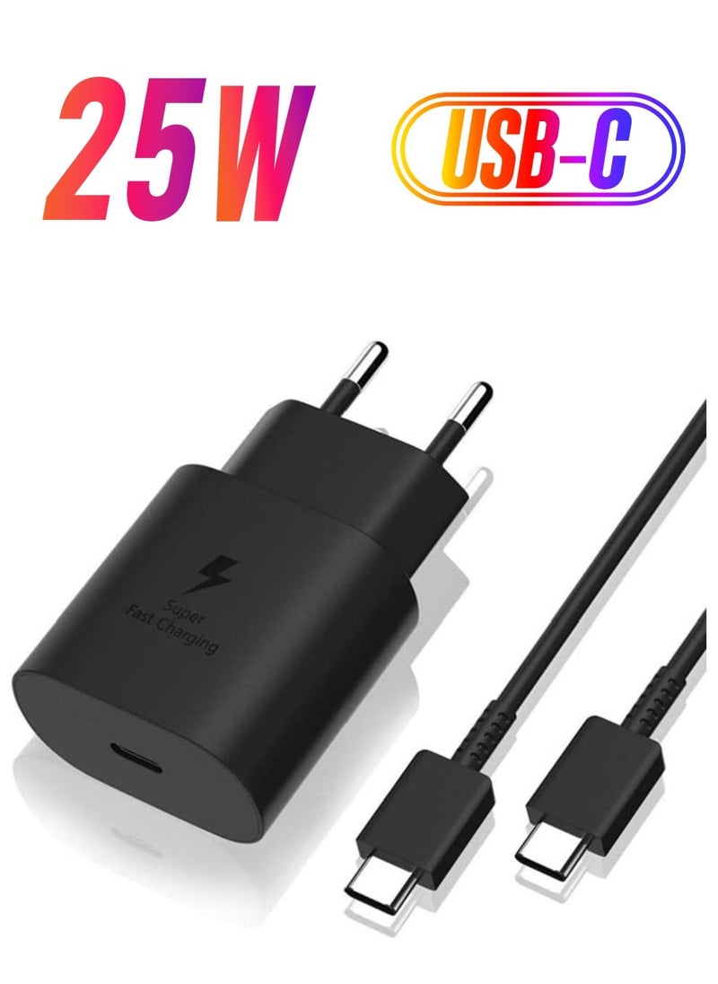 Raxoom Mobile Phone ChÃ¡rgÃ©rs For sÃ¡msung S21 NÃ³te 20 10 A70 Super Fast chÃ¡rgÃ©r cargador 25W adÃ¡pter For gÃ¡lÃ¡xy NÃ³te20 S20 A90 A80 S10 5G typeC Cable (only c to c cable black EU plÃºg) - Image 1