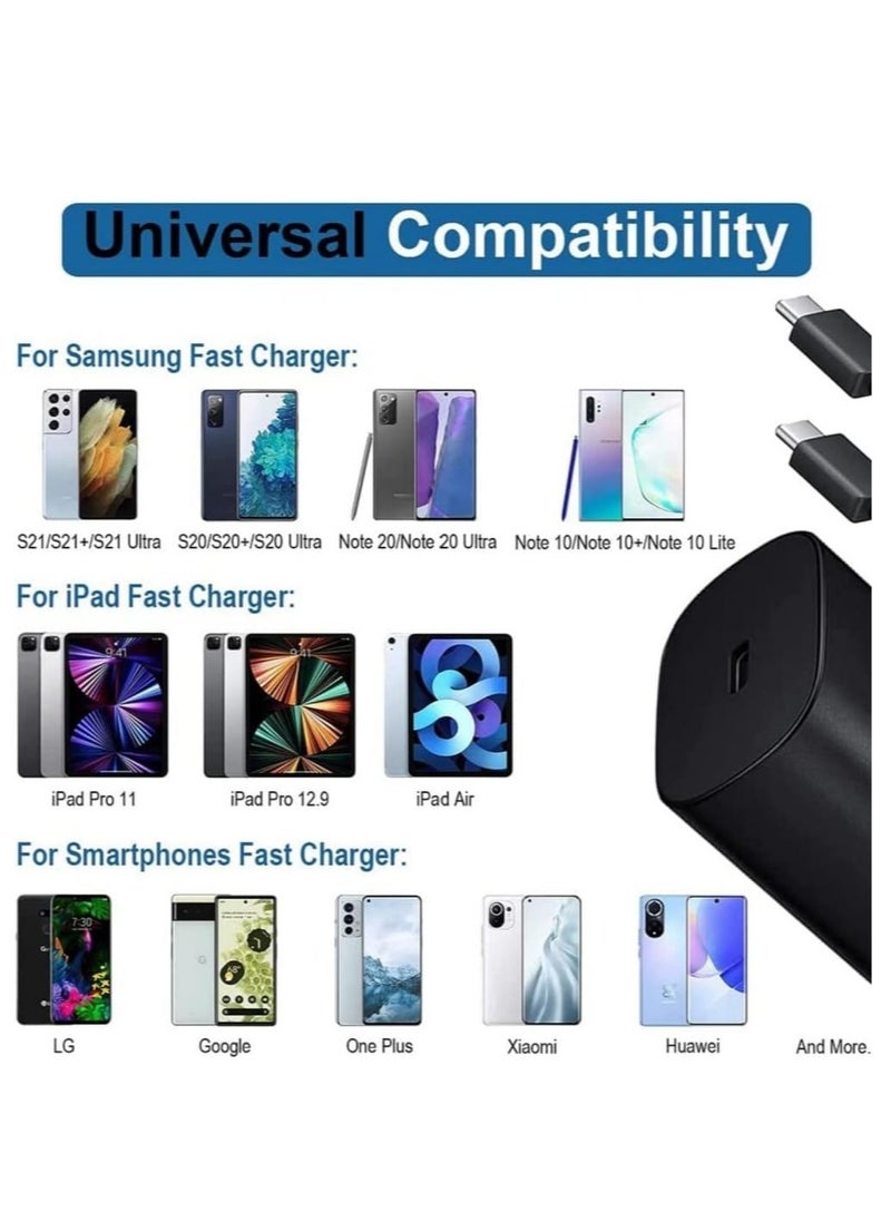 Raxoom Mobile Phone ChÃ¡rgÃ©rs For sÃ¡msung S21 NÃ³te 20 10 A70 Super Fast chÃ¡rgÃ©r cargador 25W adÃ¡pter For gÃ¡lÃ¡xy NÃ³te20 S20 A90 A80 S10 5G typeC Cable (only c to c cable black EU plÃºg) - Image 2
