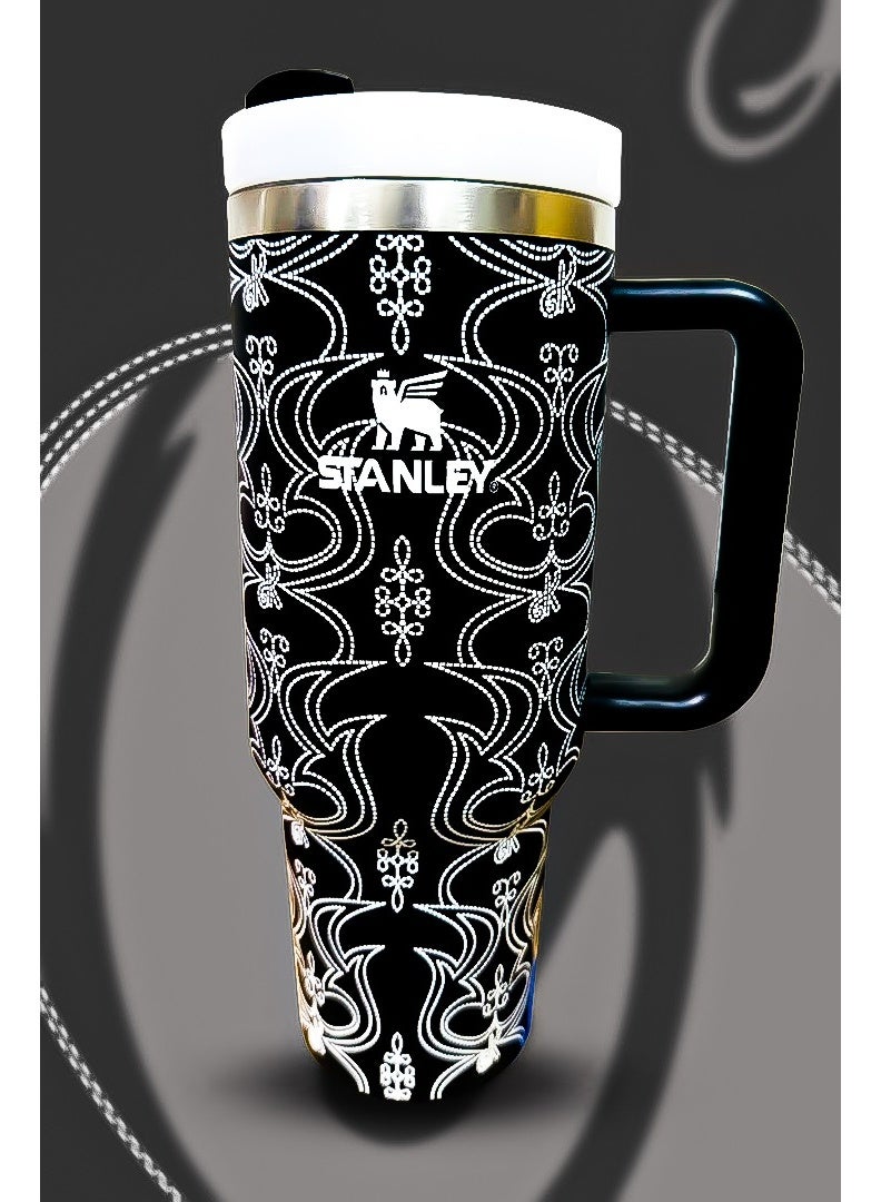 Stanley x Barbie 40oz Tumbler Limited Edition Stainless Steel Travel Mug with Reusable Straw BPA Free Eco Friendly and Dishwasher Safe Featuring Leakproof FlowState Lid and Double Wall Insulation Keeps Drinks Hot for 16 Hours and Cold for 24 Hours Slim Base Fits Most Car Cup Holders with Rugged Ergonomic Handle for Convenient Use at Home Work Travel or On the Go - Image 4