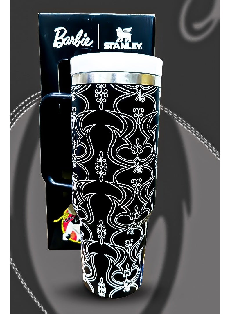 Stanley x Barbie 40oz Tumbler Limited Edition Stainless Steel Travel Mug with Reusable Straw BPA Free Eco Friendly and Dishwasher Safe Featuring Leakproof FlowState Lid and Double Wall Insulation Keeps Drinks Hot for 16 Hours and Cold for 24 Hours Slim Base Fits Most Car Cup Holders with Rugged Ergonomic Handle for Convenient Use at Home Work Travel or On the Go - Image 2