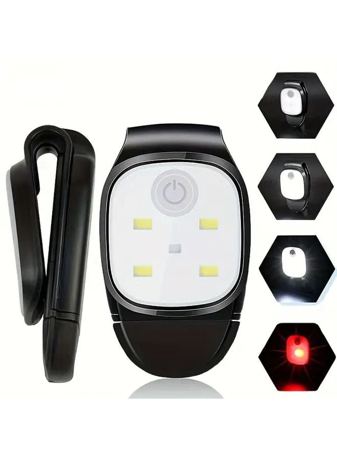 Black USB Rechargeable Clip On LED Light Hands Free Adjustable Brightness Multiple Modes - Image 4