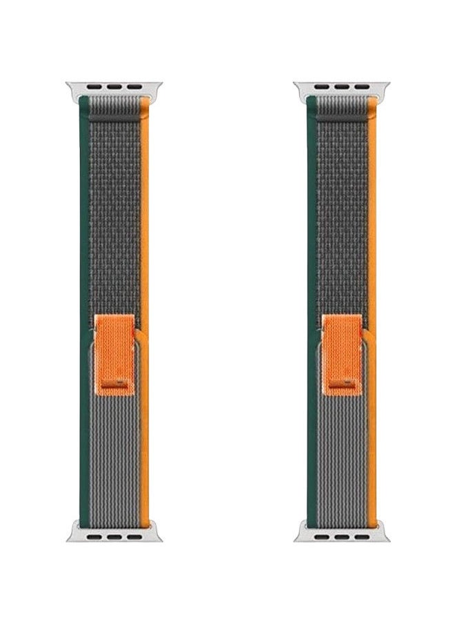 YOMNA (Pack of 2)YOMNA Trail Loop Compatible with Apple Watch Band 49/45/44/42mm, Nylon Weave Sport Loop Men Women Adjustable Pull Tab Strap for Apple Watch Ultra iWatch All Series-(Orange/Orange)  - Image 4