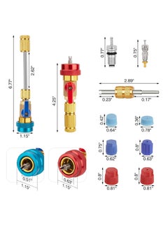 KASTWAVE 31PCS R134A Valve Core Quick Remover Installer, R134A Quick Couplers Adapter, High Low Pressure Valve Core Remover Tools Kit for R134A Refrigerant Air Conditioner System  - Image 2