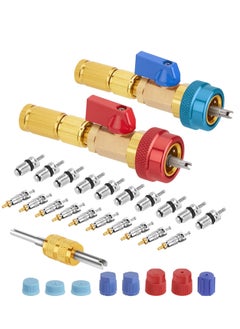 KASTWAVE 31PCS R134A Valve Core Quick Remover Installer, R134A Quick Couplers Adapter, High Low Pressure Valve Core Remover Tools Kit for R134A Refrigerant Air Conditioner System  - Image 1