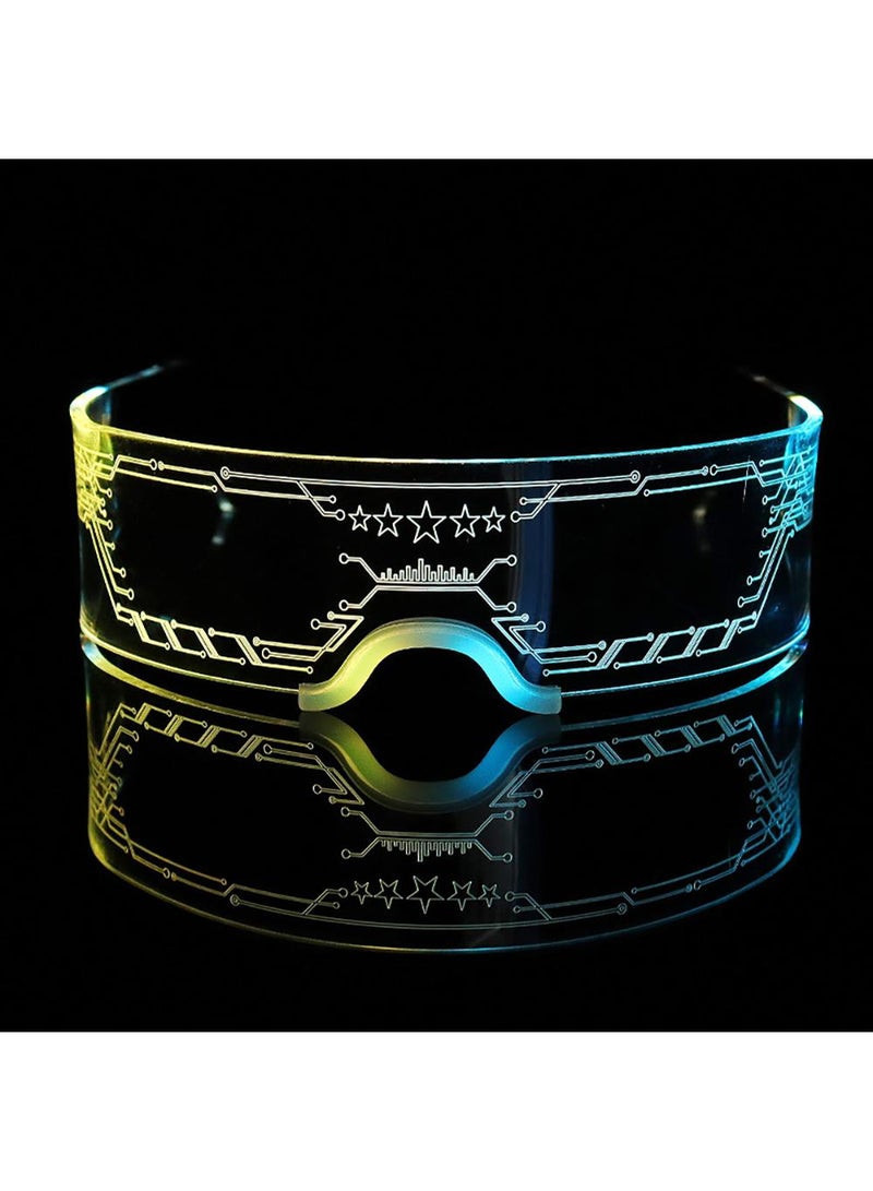 Sweet seven 2 Pairs LED Visor Glasses - Futuristic Luminous Rave Glasses for Club Party - 7 Colors, 4 Modes - Image 3