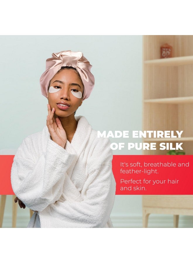 HAWWWY Silk Hair Wrap For Sleepingsilk Sleep Cap Silk Head Scarf Bonnet For Sleepinghair Protector Night Cap Coversilk Bonnet For Curly Hairsleeping Caps For Women To Protect Hair Golden  - Image 4