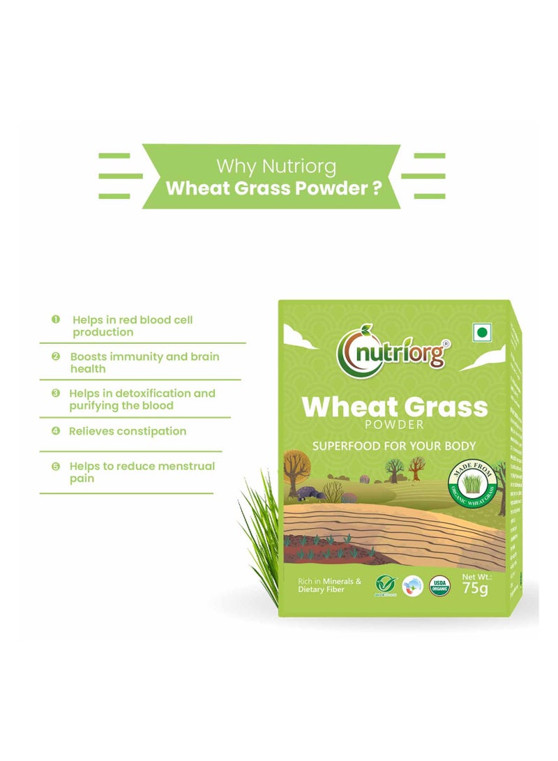 nutriorg Nutriorg Certified Organic Wheatgrass powder 75g - Image 4