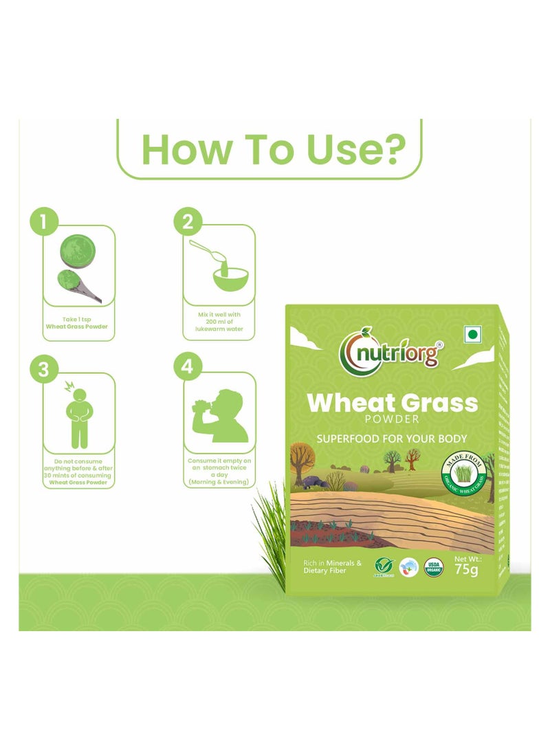 nutriorg Nutriorg Certified Organic Wheatgrass powder 75g - Image 5
