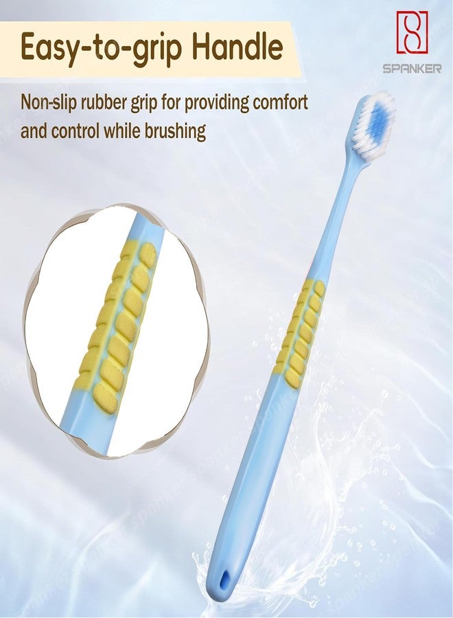 Spanker Pack of 5 Wide Head Adult Toothbrush with Double Inplanted Soft Feather Like Bristles Non Frizzing Toothbrush for Intensive Care Protect Fragile Gums for Good Cleaning Effect - Image 5