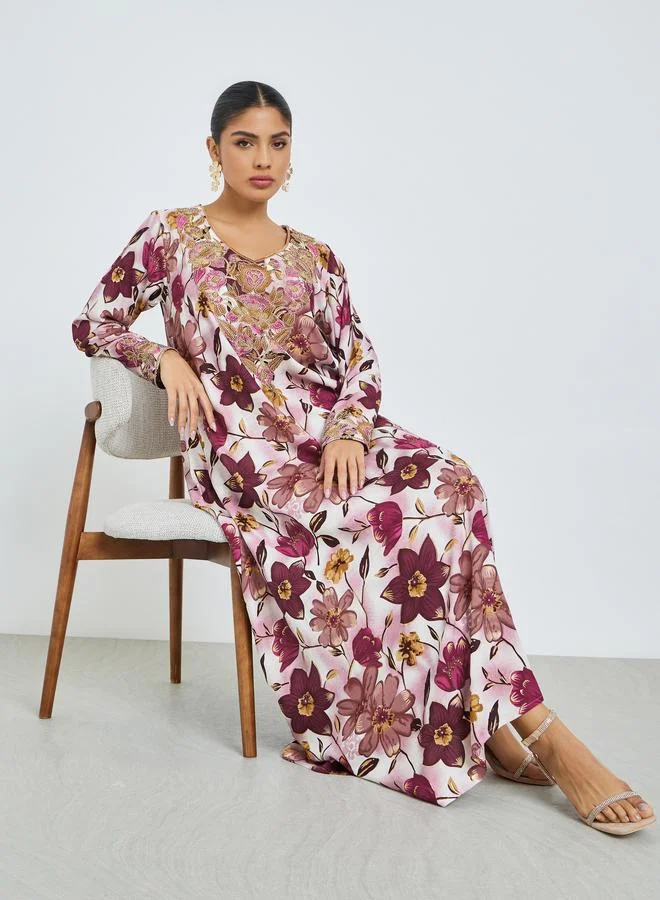 أميرة جلابية مخوار بطبعة زهور