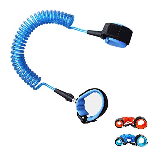HANZE 2 Pack Anti Lost Wrist Link Child Outdoor Safety Leash with Blue and Orange for Toddlers Babies & Kids, [4.92ft & 8.2ft] - Image 1