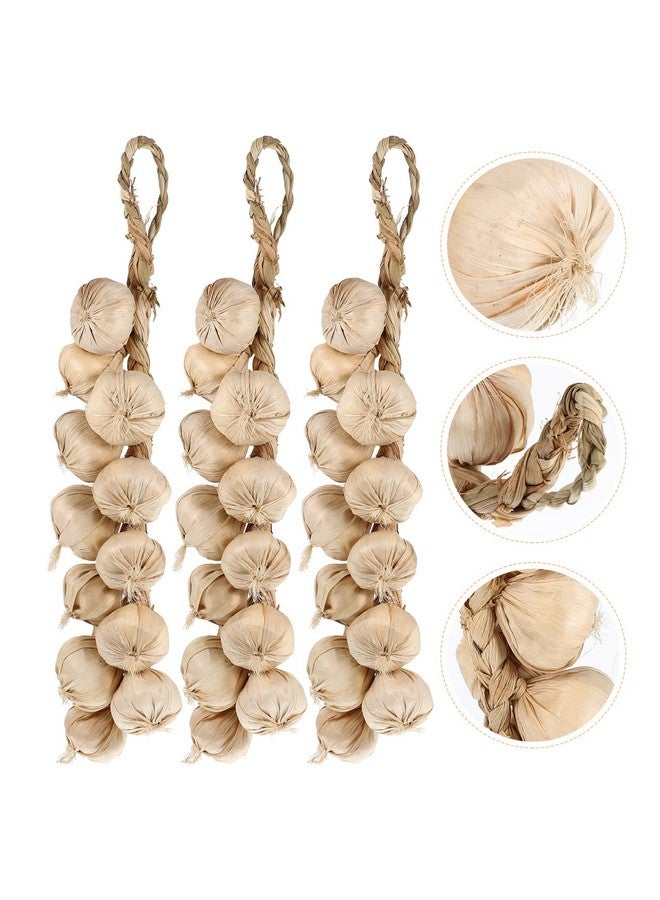 Amosfun 12pcs Artificial Garlic String Fake Garlic Simulation Lifelike Vegetable Garlic for Home Kitchen Garden Halloween Party Props - Image 2