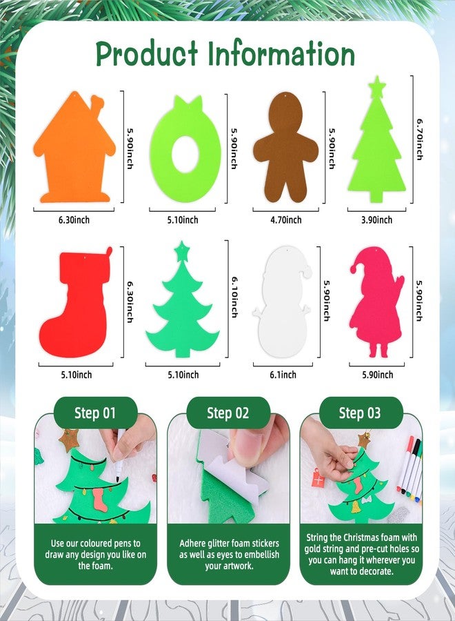 ماكس فن مجموعة ماكس فن للأعمال اليدوية لعيد الميلاد للأطفال الصغار، 350 قطعة من زينة الفوم، مجموعة ملصقات كبيرة، زينة شجرة عيد الميلاد ورجل الثلج، لوازم حفلات عيد الميلاد - Image 3