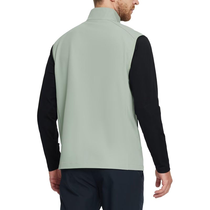 M MAELREG Golf Vest for Men Windproof Travel Zip Up Sleeveless Jacket Lightweight Softshell Mens Vests Outerwear - Image 3