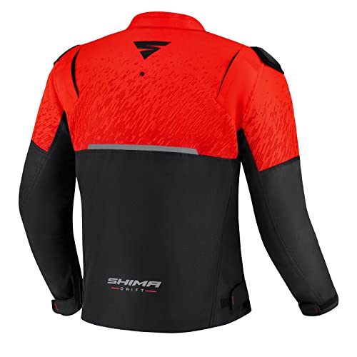 SHIMA DRIFT Motorbike Jacket for Men - Lightweight Breathable Summer Mesh Mens City Biker Jacket with CE Back Shoulder Elbow Armor Pads Width Adjustment (Red, XXL) - Image 2