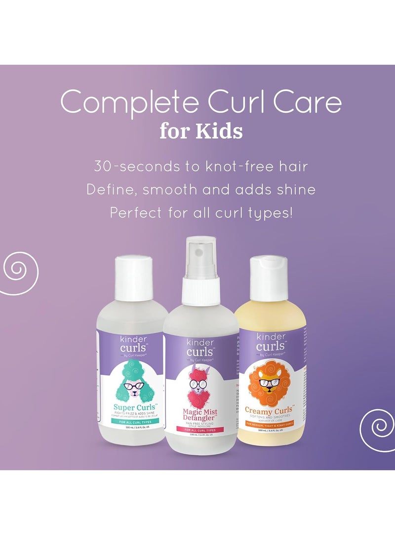 Curl Keeper Curl Keeper Kinder Curly Hair Products Travel Set for Kids - Super Curls Styler, Magic Mist Detangler Spray & Curl Cream for Natural Beauty ( 3-Pack, 3 oz each)  - Image 4