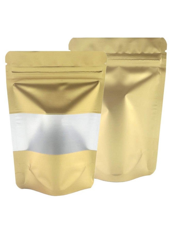 DEERA Stand Up Ziplock Reusable Airtight Polyester Storage Pouch (Gold)(120mmX200mm)(Pack of 100) - Image 1