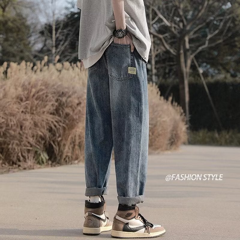 Unisex Classic Denim Jeans Loose Fit Daily Outdoor Wear - Image 2