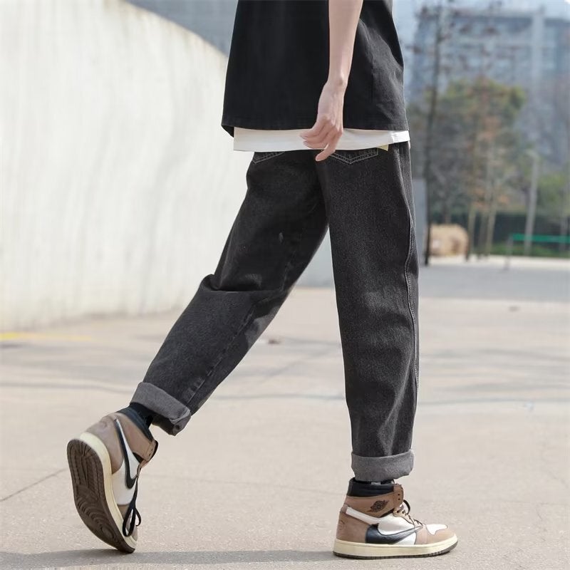Unisex Classic Denim Jeans Loose Fit Daily Outdoor Wear - Image 1
