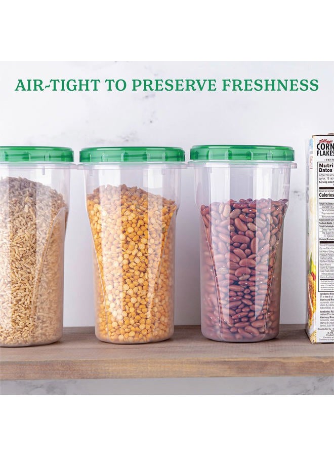 PLASTICPRO 48 Ounce Twist Top Deli Containers Clear bottom With Green Top Twist on Lids Reusable, Stackable, Food Storage Freezer Container Pack of 4 - Image 4