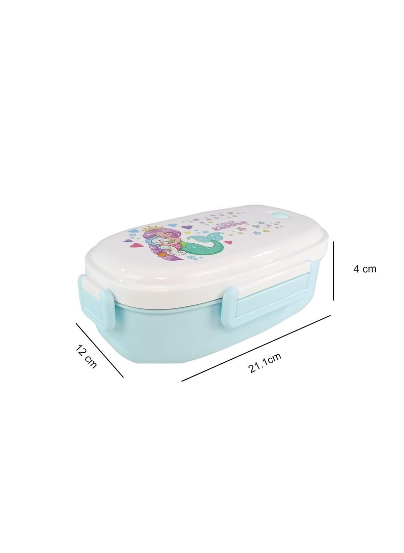 SMILY KIDDOS - Smily Kiddos Kids Stainless Steel Insulated Lunch Box Mermaid Theme - Light Blue |Age Above 3 Years| 100% BPA Free and Food Grade - Image 1