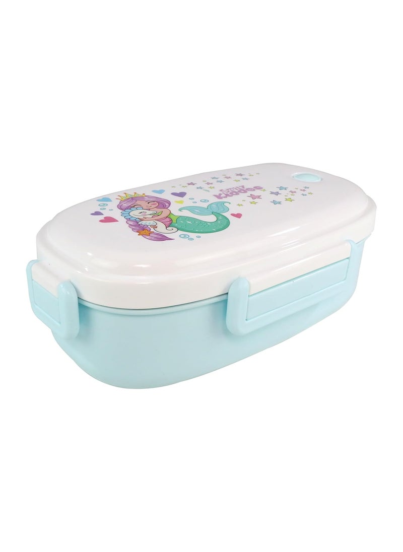 SMILY KIDDOS - Smily Kiddos Kids Stainless Steel Insulated Lunch Box Mermaid Theme - Light Blue |Age Above 3 Years| 100% BPA Free and Food Grade - Image 1