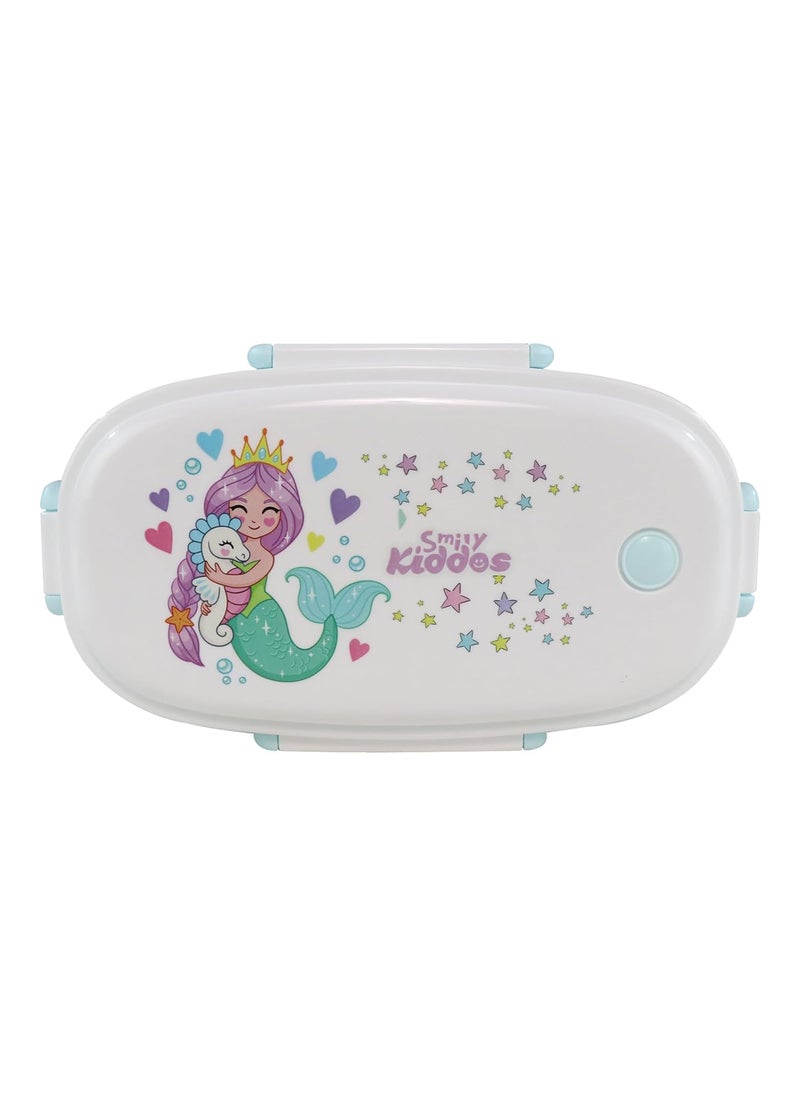 SMILY KIDDOS - Smily Kiddos Kids Stainless Steel Insulated Lunch Box Mermaid Theme - Light Blue |Age Above 3 Years| 100% BPA Free and Food Grade - Image 1