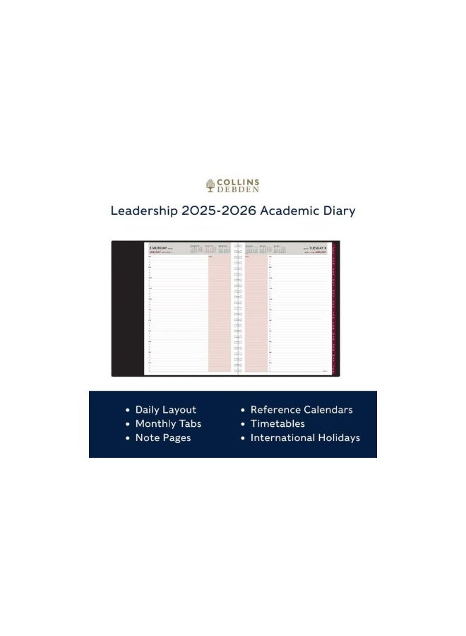 Collins Collins Leadership 12 Month Mid/Academic Year Planner, July 2025-July 2026- Day-to-Page Appointments Diary, A4 Size, Black  - Image 3