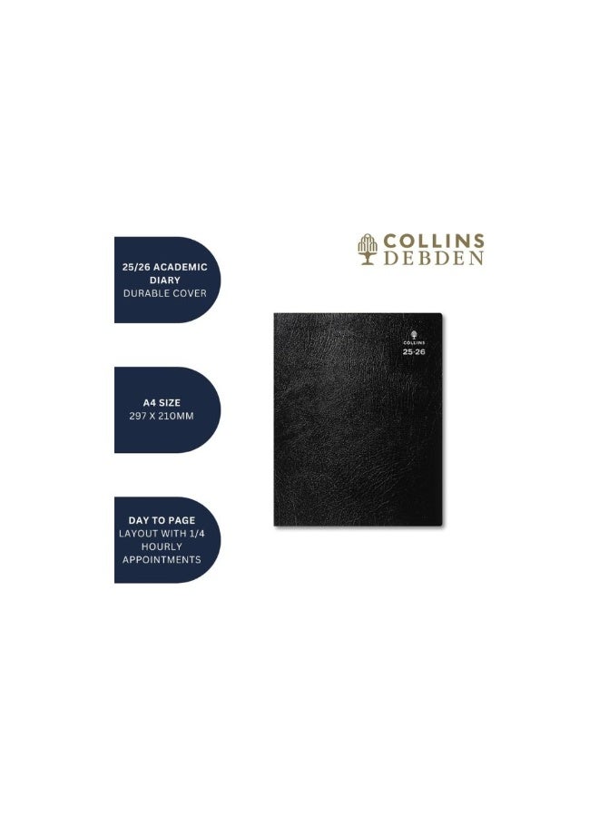 Collins Collins Leadership 12 Month Mid/Academic Year Planner, July 2025-July 2026- Day-to-Page Appointments Diary, A4 Size, Black  - Image 4