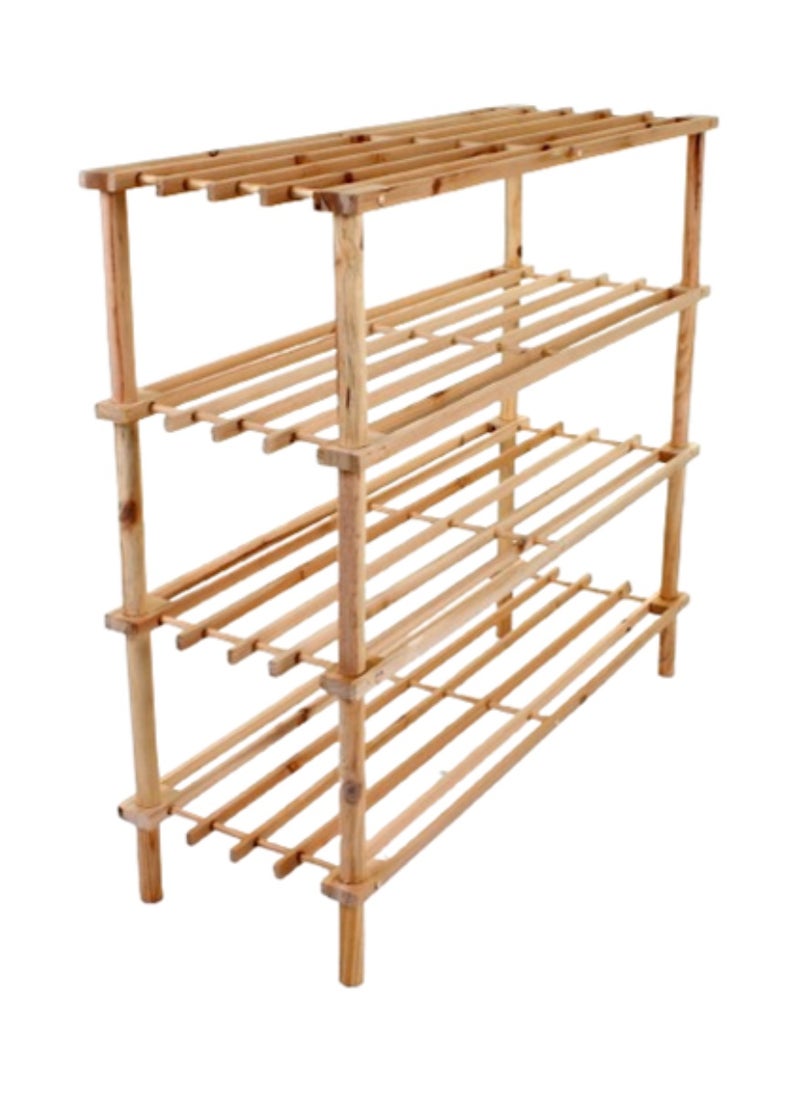 New 4 Tier Shoe Rack Natural Bamboo Wooden Organizer Stand Storage - Image 1