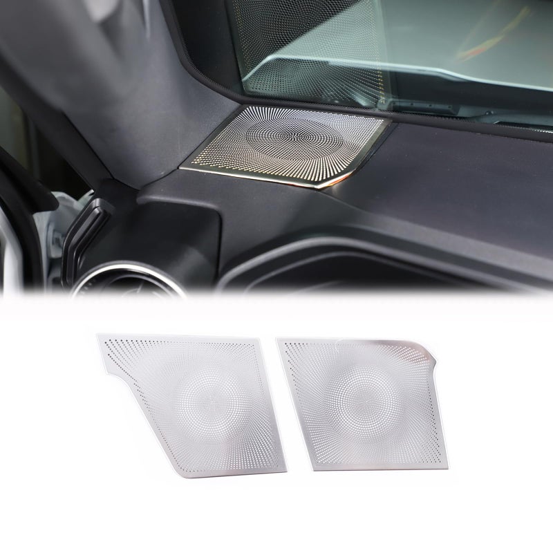 Generic Heutamo Center Console Dashboard Side Air Vent Outlet Frame Cover Trim Compatible with Toyota Land Cruiser Prado 2024+ Accessories, Stainless Steel Dashboard Air Vents Dust Protective Cover (Silver)  - Image 1