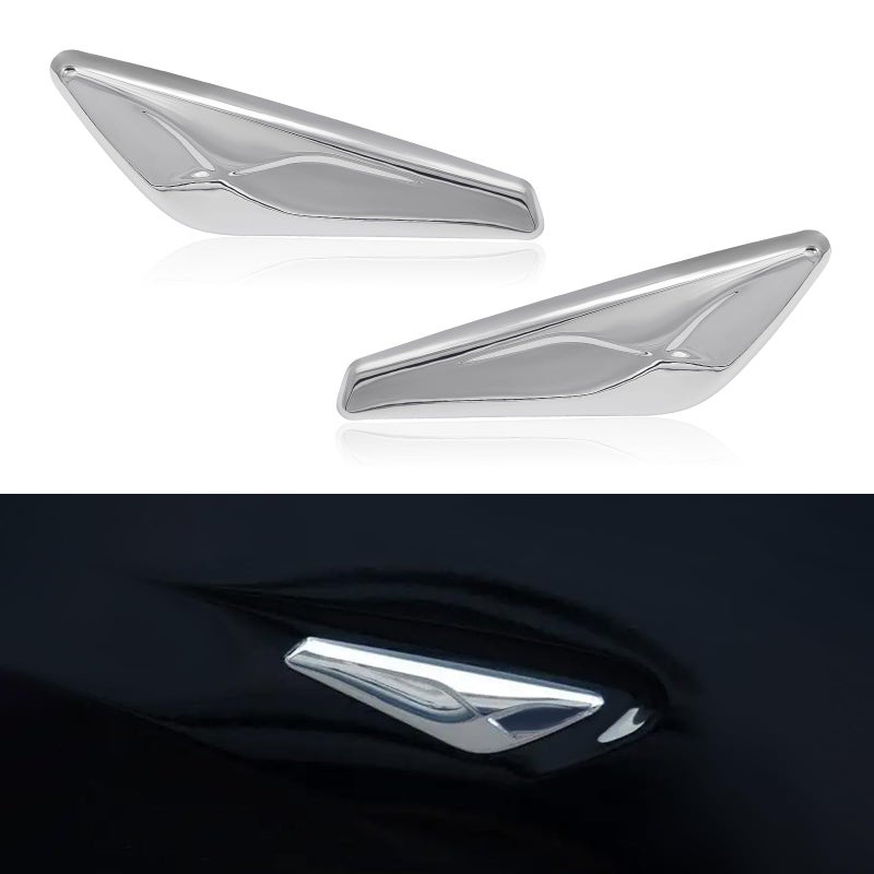 JDMON Replacement for Front Fender Chrome Finisher BMW X3 X4 F25 F26 2013 2014 2015 2016 2017 Right Left Side Fender Chrome Panel Marker Finisher Replace Number 51117338569 51117338570