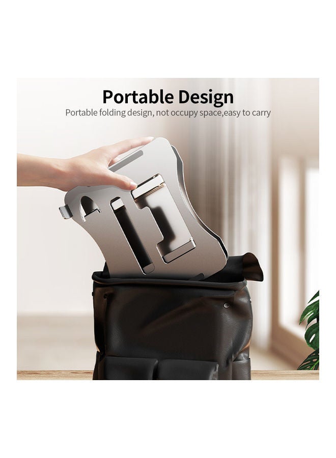 NIBEMINENT Adjustable Portable Folding Laptop Stand Silver - Image 3