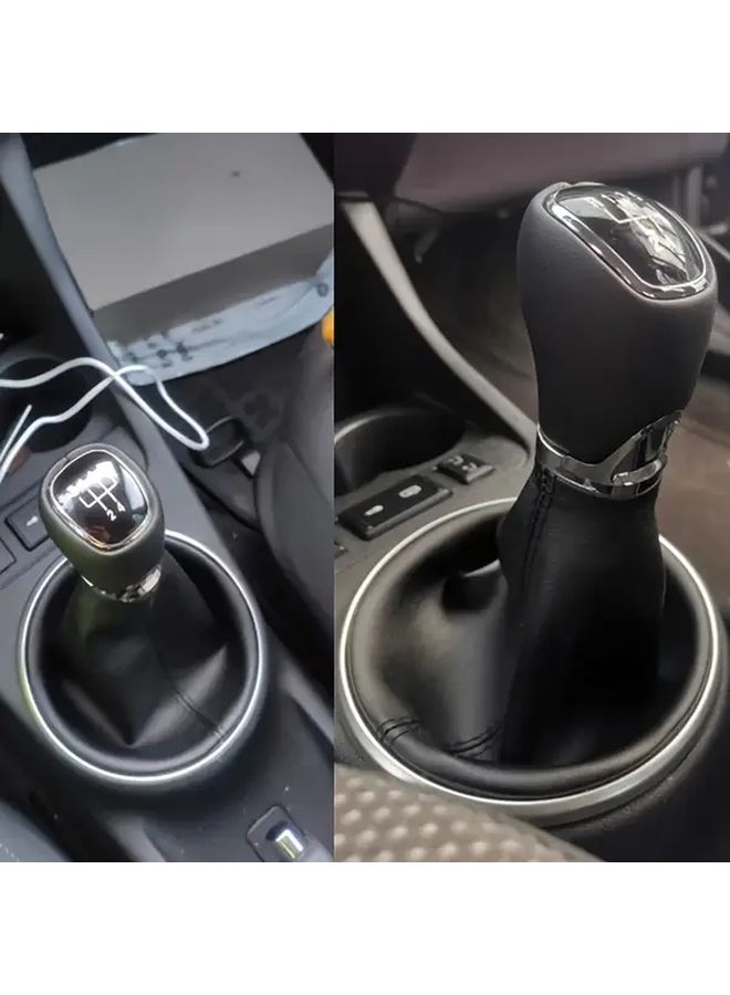 مقبض ناقل الحركة بـ 5 سرعات، غطاء حذاء، غطاء من الجلد الصناعي PU لـ Skoda Fabia 2 Roomster - Image 4