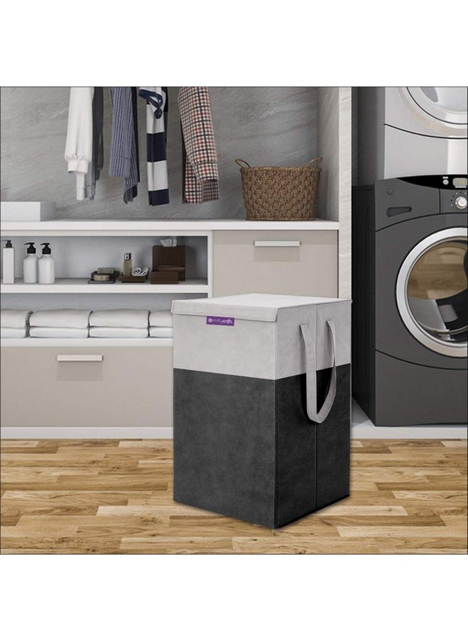 PrettyKrafts 35 L Non Woven Rectangular Foldable Large Laundry Bag/Basket With Lid & Handles, Freestanding Clothes Storage Organizer for Bedroom, Dorm (30x30x40cm, Black, Set of 1) - pzsku/ZCD5F1722EFF430B39590Z/45/_/1740982852/26c0fd6e-1c93-4fdd-811c-62fee4551f24