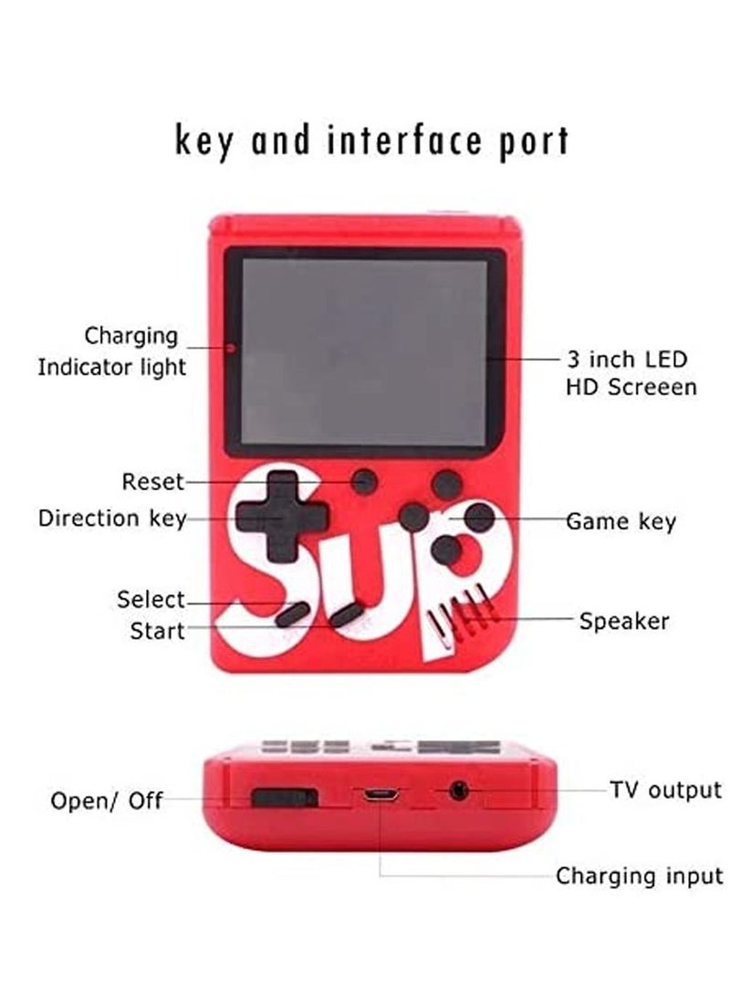 SUP Game Box Plus 400 in 1 Retro Games نسخة مطورة من وحدة التحكم المحمولة الصغيرة باللون الأزرق