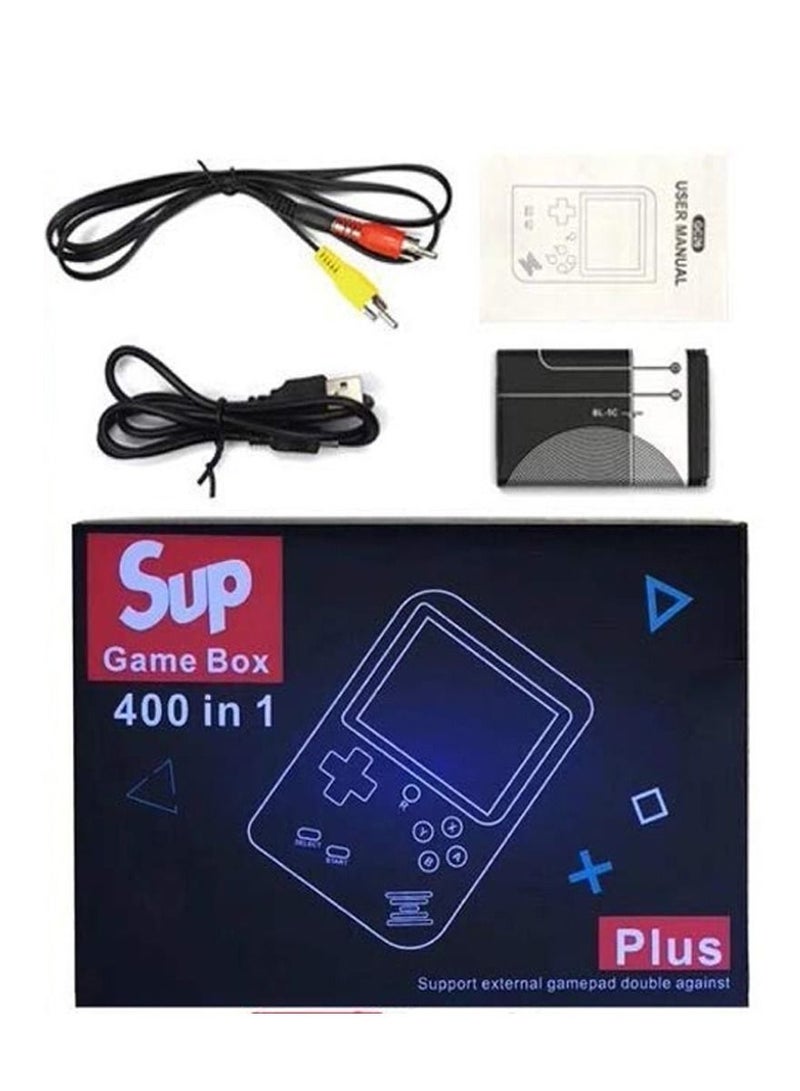 SUP Game Box Plus 400 in 1 Retro Games نسخة مطورة من وحدة التحكم المحمولة الصغيرة باللون الأزرق