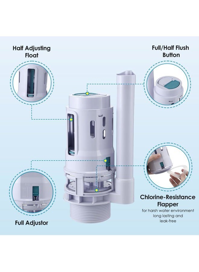 Saillong 3 Inch Dual Flush Valve Replacement Kit with Top Push Button, Tank to Bowl Gasket and Bolts, Toilet Repair Kit Inside Tank for 2 Piece Toilet, Easy to Install - Image 4