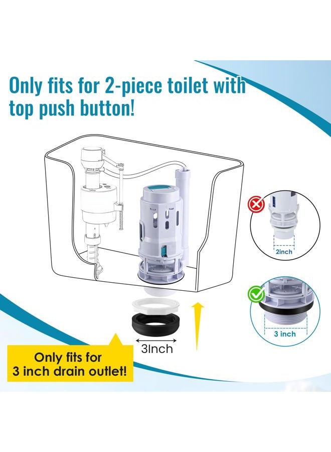 Saillong 3 Inch Dual Flush Valve Replacement Kit with Top Push Button, Tank to Bowl Gasket and Bolts, Toilet Repair Kit Inside Tank for 2 Piece Toilet, Easy to Install - Image 3