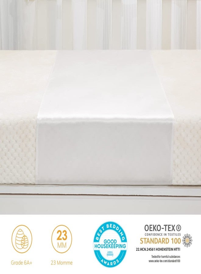 PROMEED 100% Mulberry Silk Bassinet Sleeve for Baby Bald Spots, Preminium 23 Momme Silk Bassinet Half Sheet for Baby Hair Loss(White) - Image 3