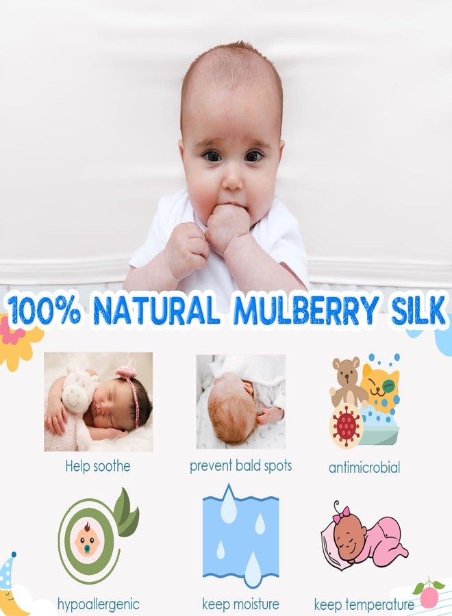 PROMEED 100% Mulberry Silk Bassinet Sleeve for Baby Bald Spots, Preminium 23 Momme Silk Bassinet Half Sheet for Baby Hair Loss(White) - Image 2