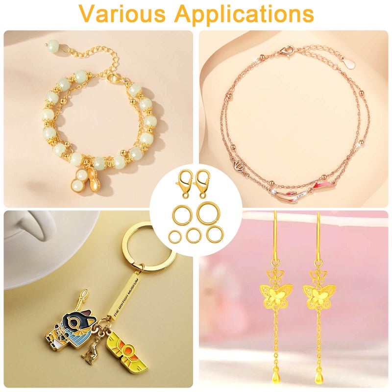 Anezus 1200PCS Jump Rings for Jewelry Making Kit, Gold, Jewelry Making Supplies and Necklace Repair, Modern Style, Small Size, Not Foldable - Image 2