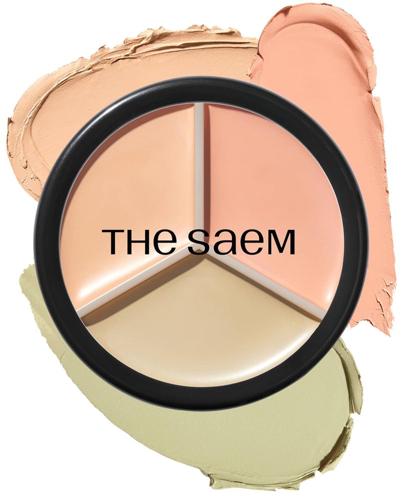 THESAEM Cover Perfection Triple Pot Concealer 03 Correct Up Beige  for Fair to Light Skin Tone  3 Color Full Coverage Concealer  Covers Blemishes Spots Dark Circles Redness Skin