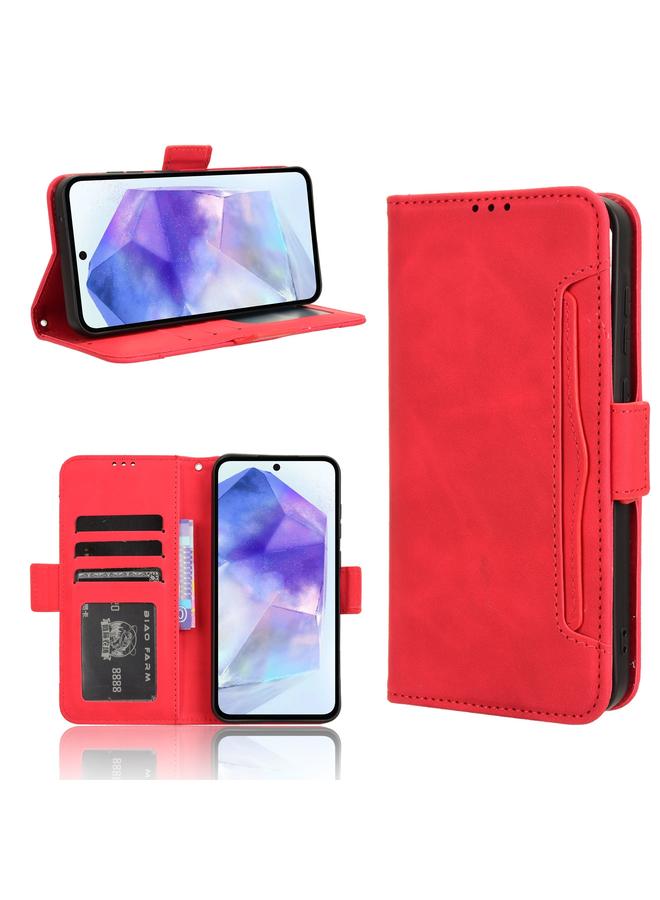 اس-توب جراب لهاتف Samsung Galaxy A55 5G مصنوع من الجلد وملمس جلد العجل وفتحات للبطاقات - Image 1