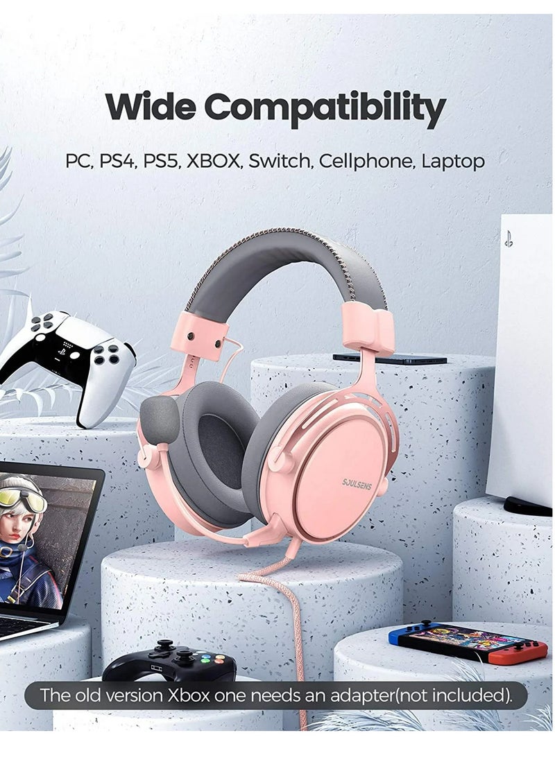 Generic - Soulsens Air SE Gaming Headset with 3D Bass，Xbox Over-Ear Computer Headset with Noise Cancelling Mic, Ultra Light Soft Memory Earpads Gaming Headphones - Image 1
