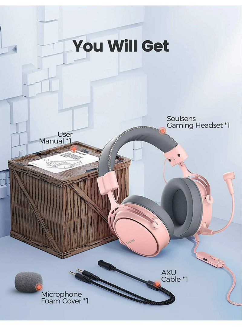 Generic - Soulsens Air SE Gaming Headset with 3D Bass，Xbox Over-Ear Computer Headset with Noise Cancelling Mic, Ultra Light Soft Memory Earpads Gaming Headphones - Image 1