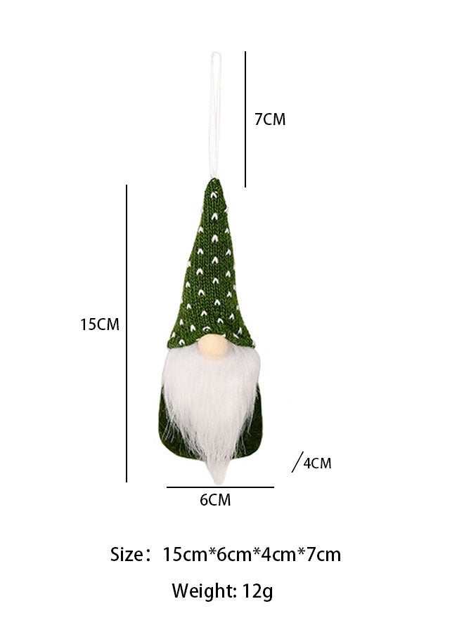 3 Pcs Faceless Gnome Decorations Faceless Plush Doll Pendant Hand Knitted Plush Elf Doll Table Home Decor Christmas (Green) - Image 4